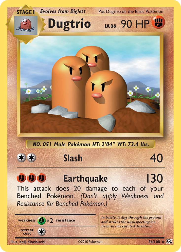 Dugtrio 56/108 Rare Reverse Holo Evolutions NM/M