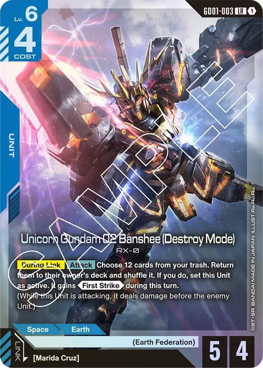 Unicorn Gundam 02 Banshee (Destroy Mode) GD01-003 LR Newtype Rising NM/M