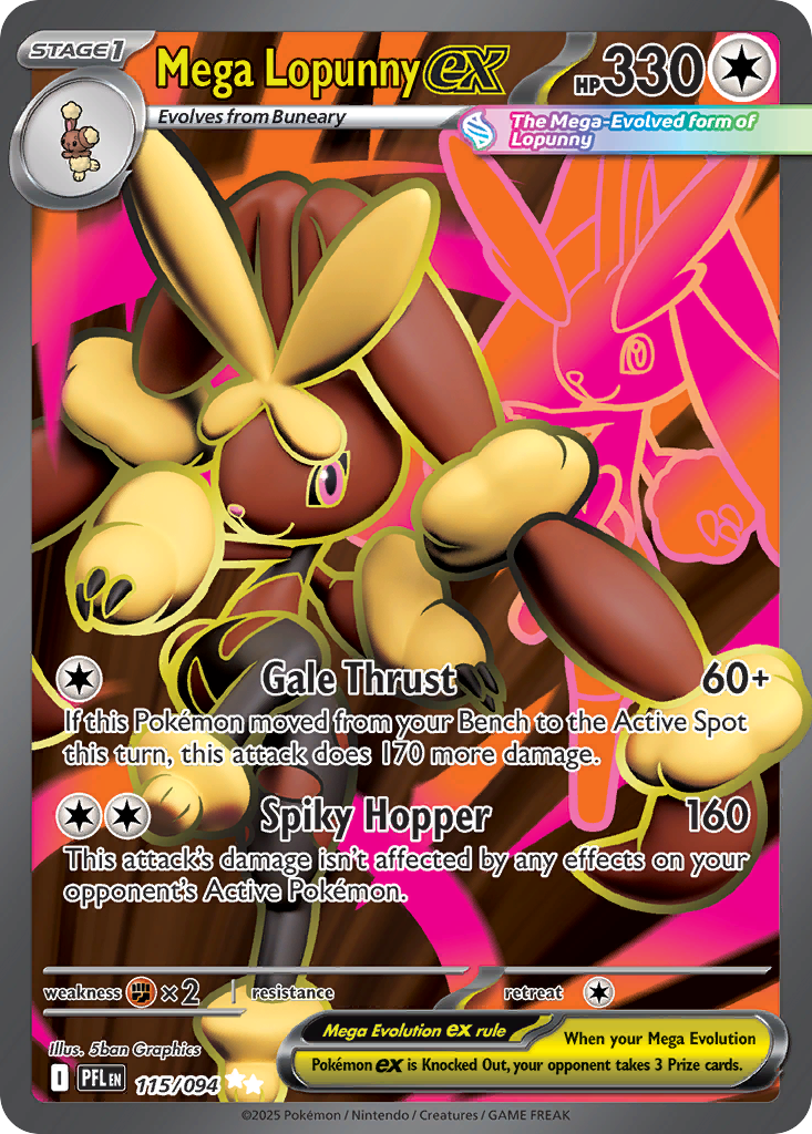 Mega Lopunny ex 115/094 Ultra Rare Phantasmal Flames NM/M