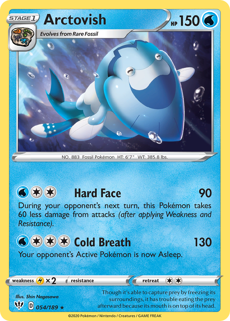 Arctovish 054/189 Rare Reverse Holo Darkness Ablaze NM/LP