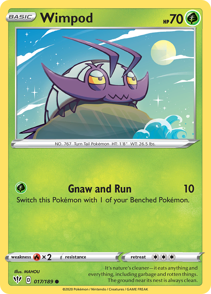 Wimpod 017/189 Common Reverse Holo Darkness Ablaze NM/LP