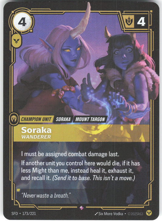 Soraka - Wanderer Rare Spiritforged 173/221 NM