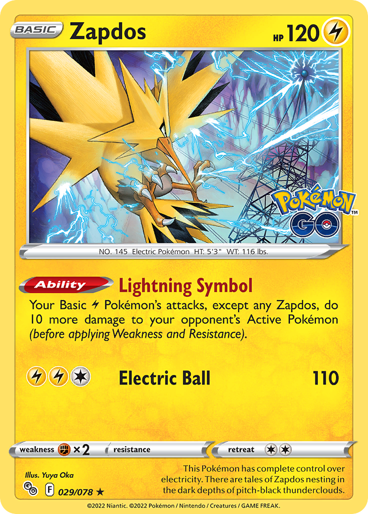 Zapdos 029/078 Rare Pokemon GO Holo NM/LP