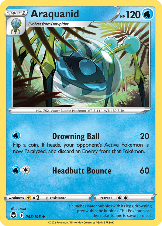 Araquanid 048/195 Uncommon Reverse Holo Silver Tempest NM/LP