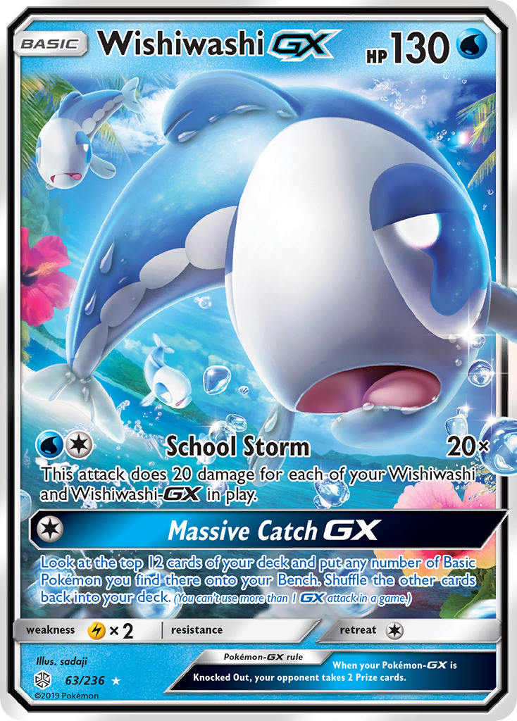 Wishiwashi GX 63/236 GX Rare Cosmic Eclipse Holo NM/M