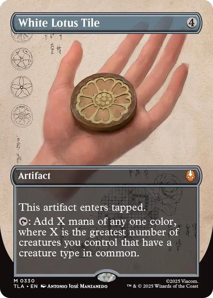 White Lotus Tile (Borderless) 330 Mythic Avatar: The Last Airbender Foil NM/M
