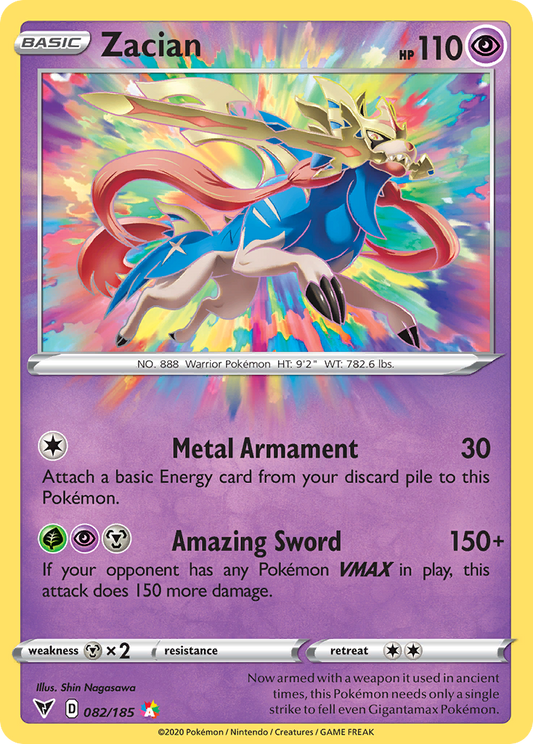 Zacian 082/185 Amazing Rare Vivid Voltage NM/M