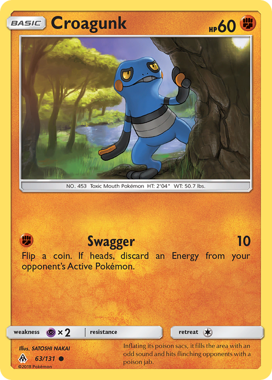 Croagunk 63/131 Common Reverse Holo Forbidden Light NM/LP