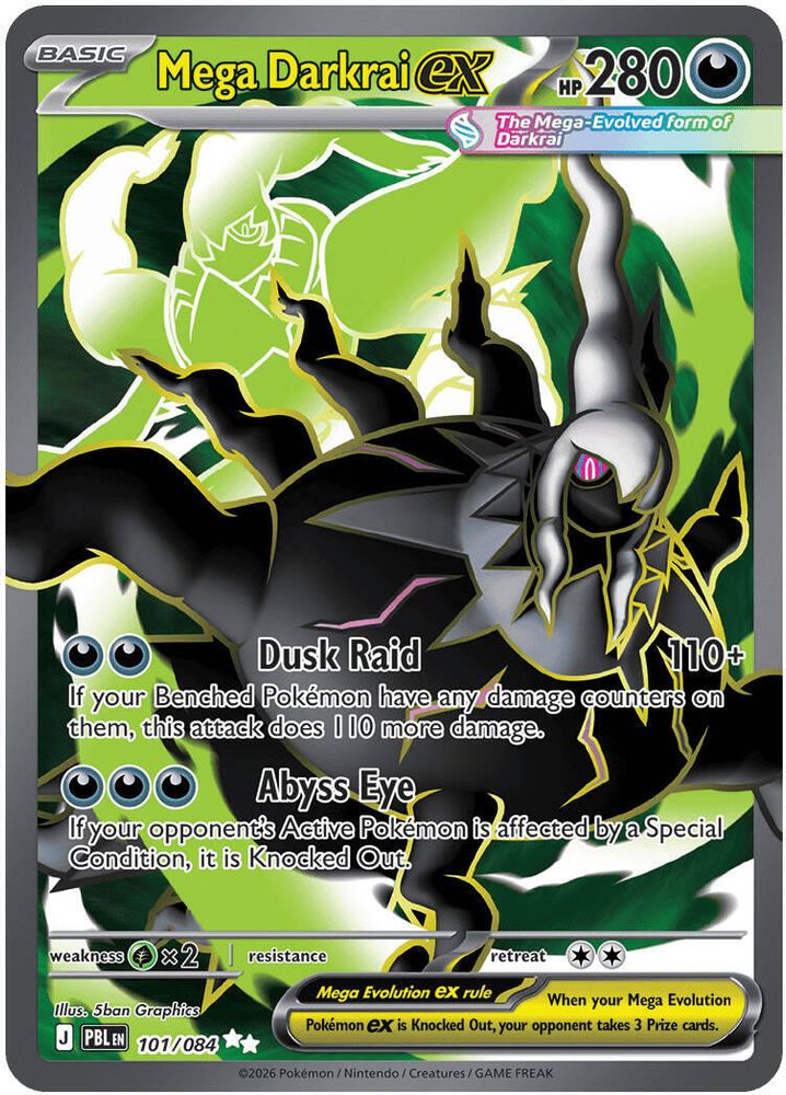Mega Darkrai ex 101/084 Ultra Rare Holo Pitch Black NM/M