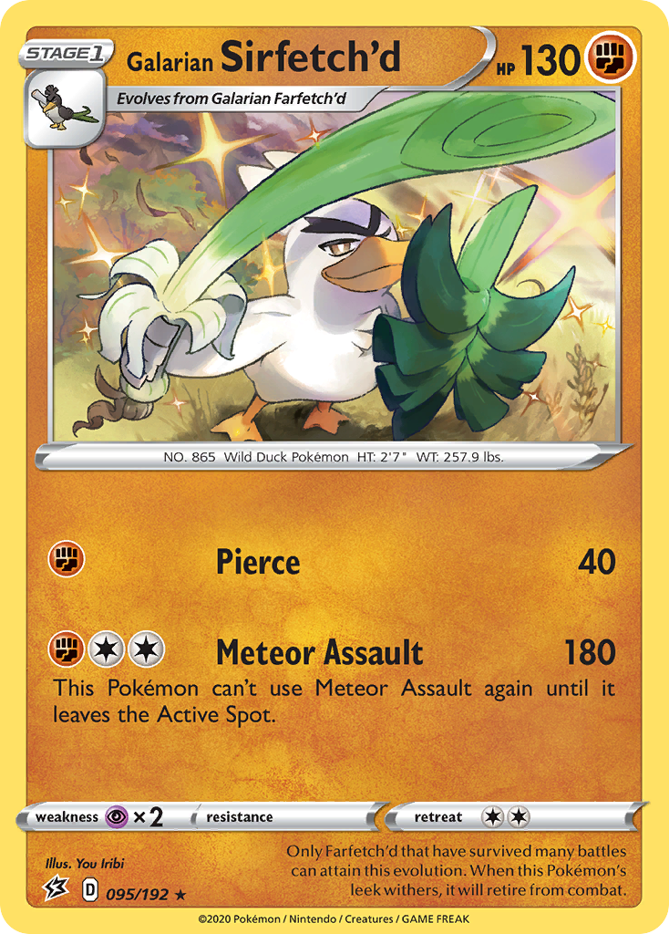 Galarian Sirfetch'd 095/192 Rare Rebel Clash Holo NM/LP