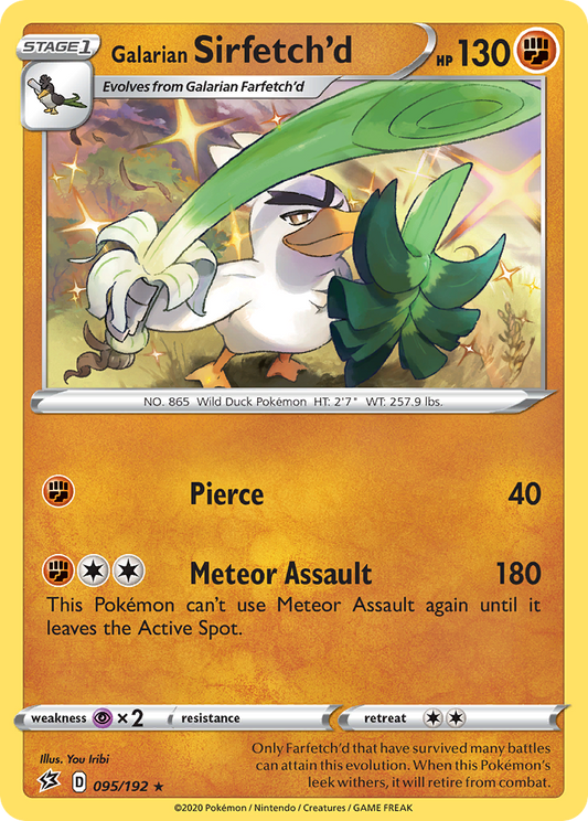 Galarian Sirfetch'd 095/192 Rare Reverse Holo Rebel Clash NM/LP