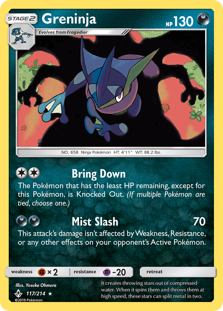 Greninja 117/214 Rare Unbroken Bonds Holo NM/M