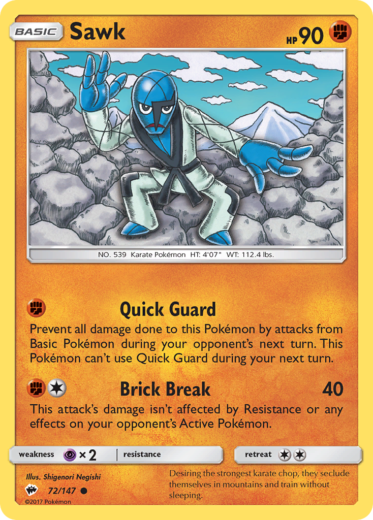 Sawk 72/147 Common Reverse Holo Burning Shadows NM/LP