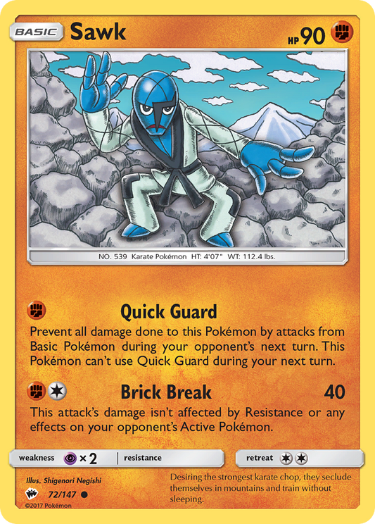 Sawk 72/147 Common Reverse Holo Burning Shadows NM/LP