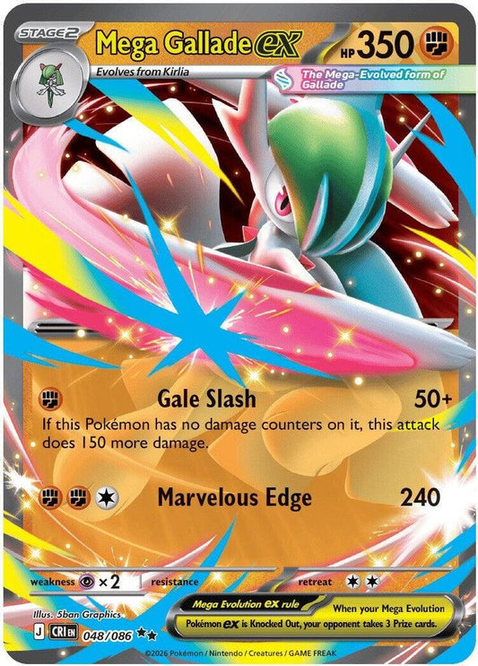 Mega Gallade ex 048/086 Double Rare Chaos Rising NM/M