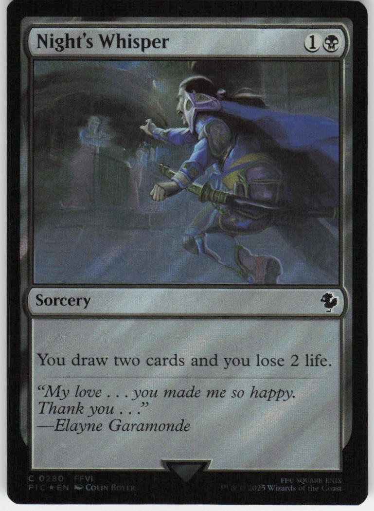 Night's Whisper (Surge Foil) C Commander: FINAL FANTASY 280 NM