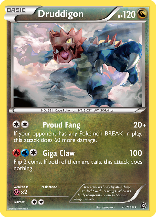 Druddigon 83/114 Rare Reverse Holo Steam Siege NM/LP