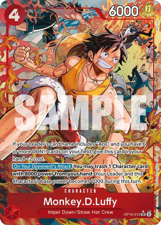 Monkey.D.Luffy (Alternate Art) OP16-015 Super Rare The Time of Battle NM/M