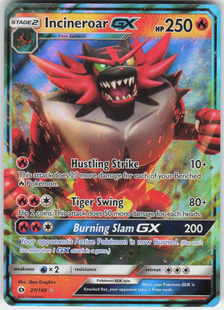 Incineroar GX Ultra Rare SM Base Set 27/149 NM – Raptor Games