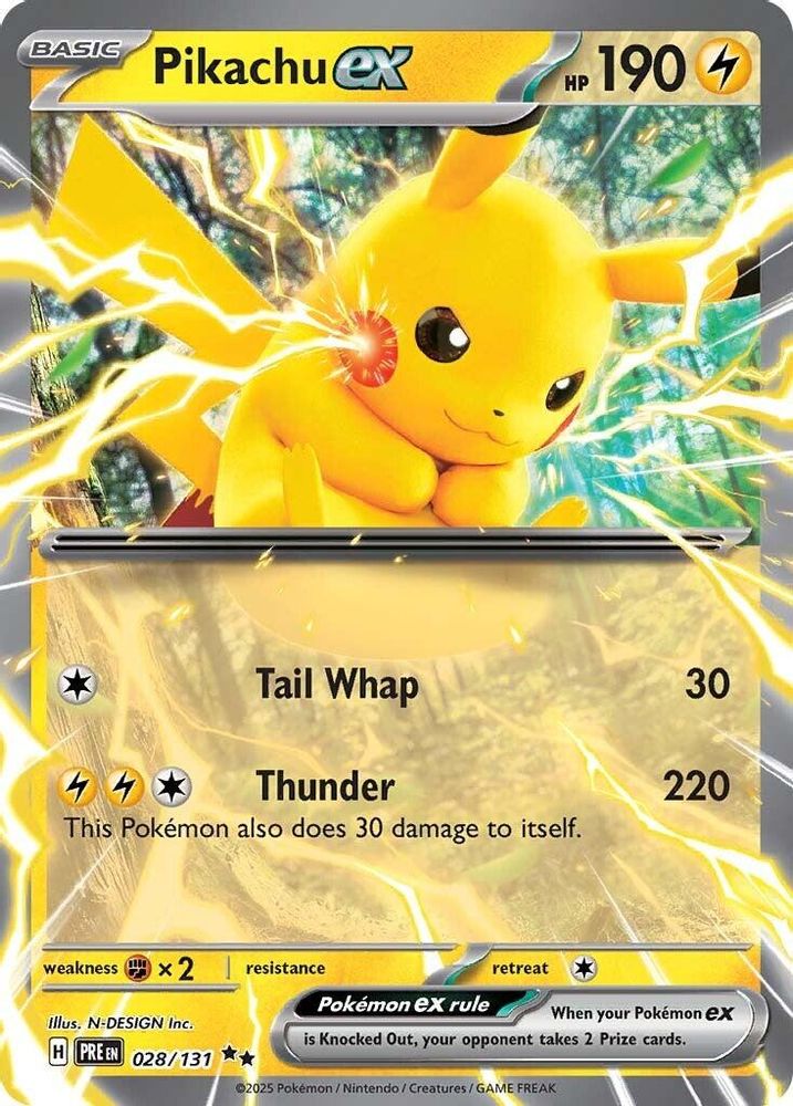 Pikachu ex 028/131 Double Rare Prismatic Evolutions NM/M