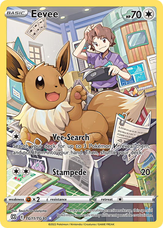 Eevee TG11/TG30 Trainer Gallery Rare Brilliant Stars Trainer Gallery Holo NM/M