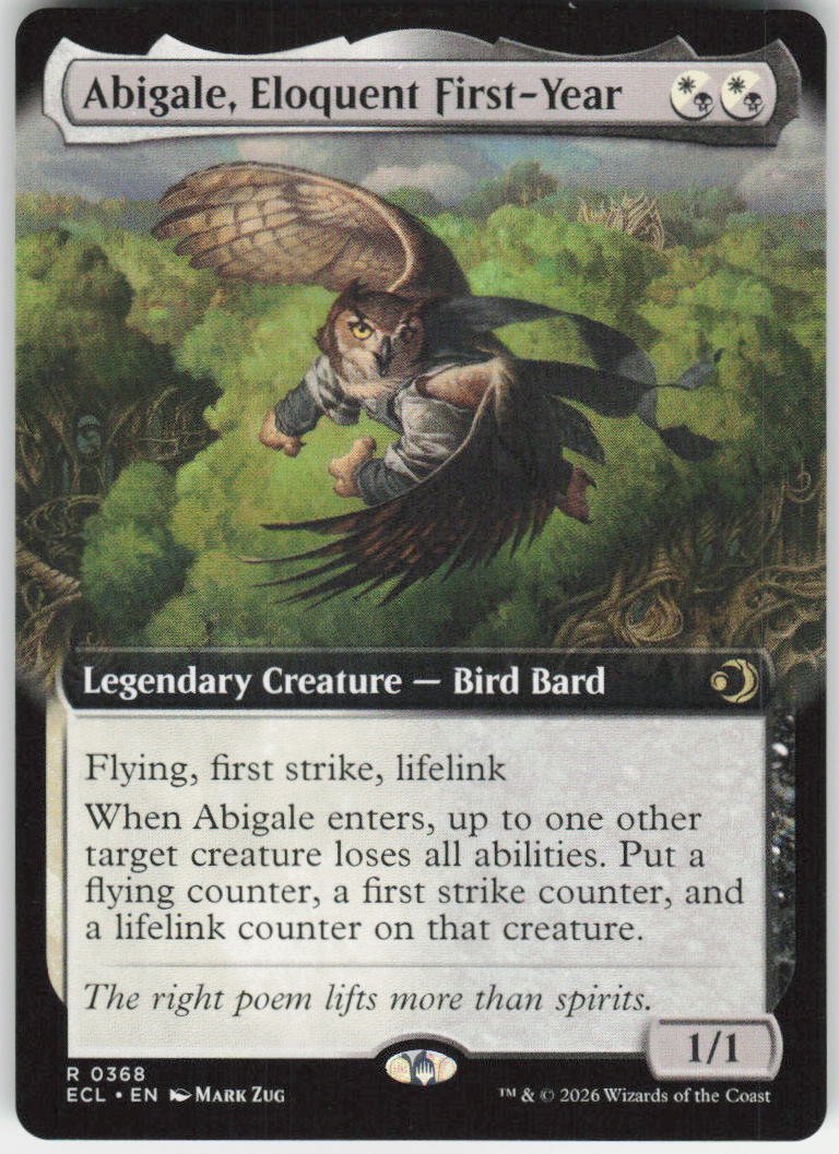 Abigale, Eloquent First-Year (Extended Art) R Lorwyn Eclipsed 368 NM