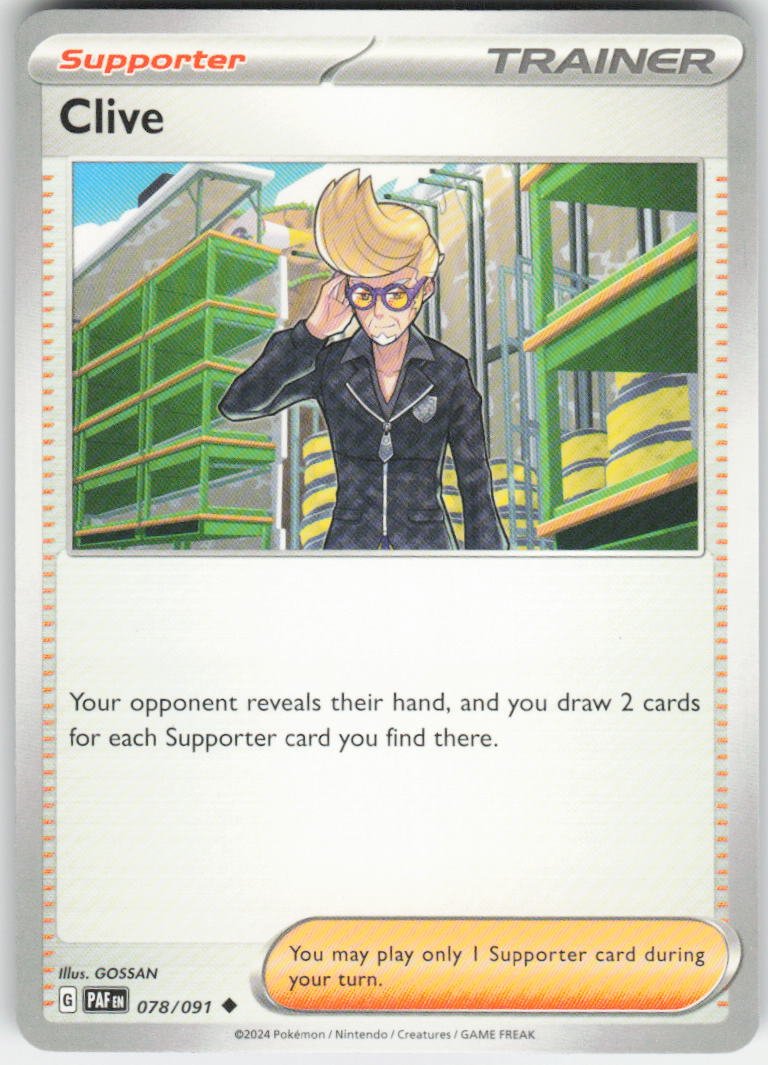 Clive - Uncommon SV: Paldean Fates 078/091 NM