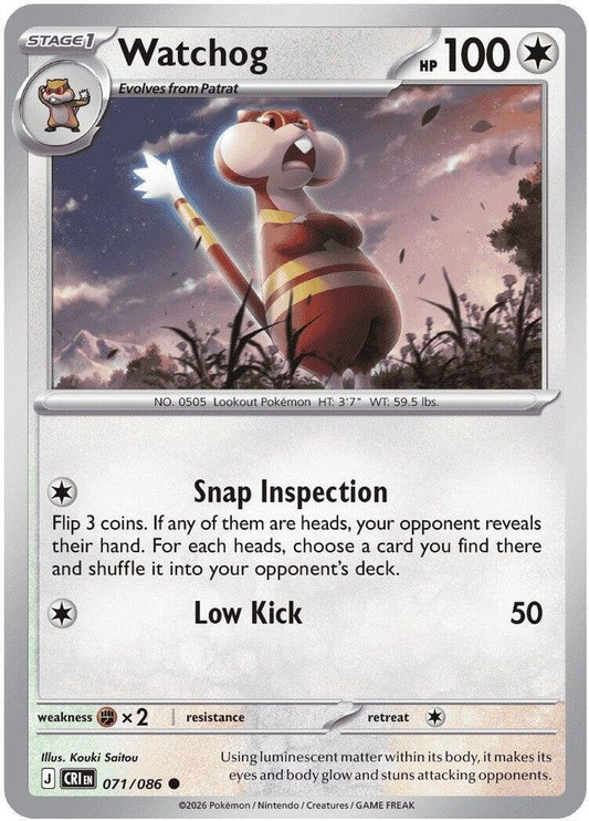 Watchog 071/086 Common Reverse Holo Chaos Rising NM/M