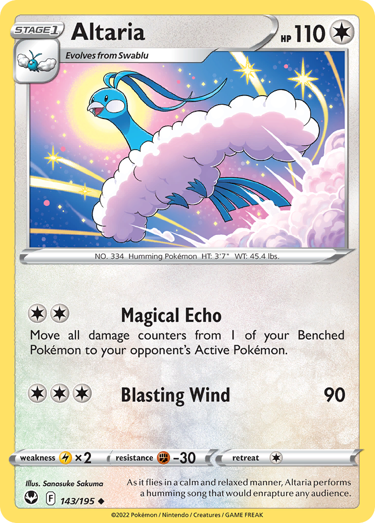 Altaria 143/195 UnCommon Reverse Holo Reverse Holo Silver Tempest NM/LP