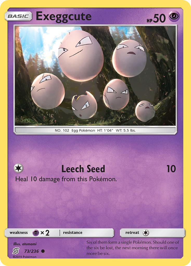 Exeggcute 73/236 Common Reverse Holo Unified Minds NM/LP