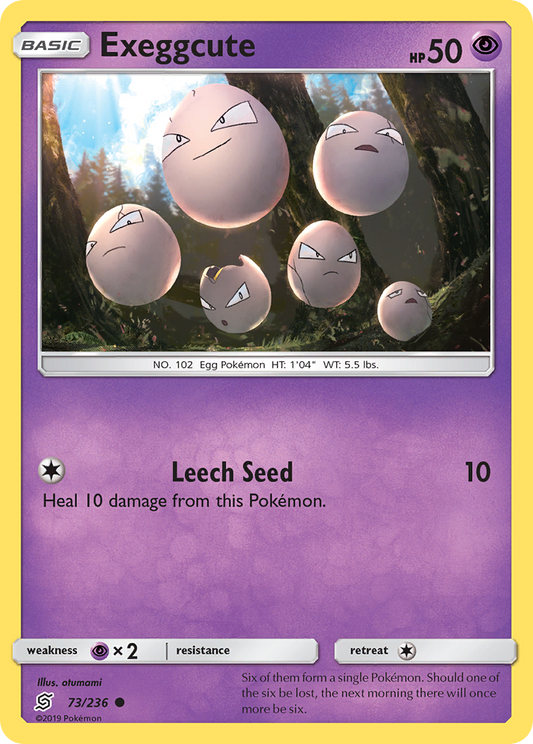 Exeggcute 73/236 Common Reverse Holo Unified Minds NM/LP