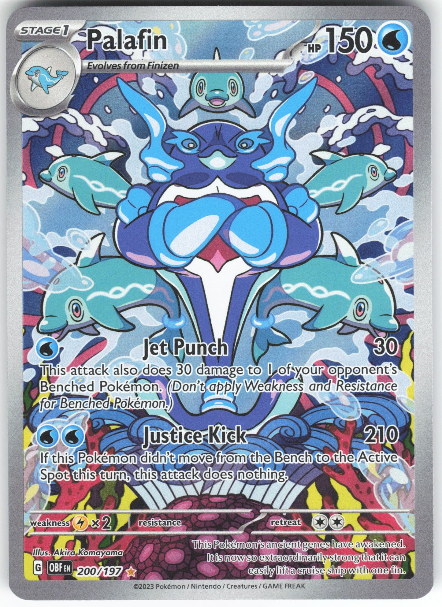 Palafin - Illustration Rare SV03: Obsidian Flames 200/197 NM