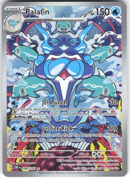 Palafin - Illustration Rare SV03: Obsidian Flames 200/197 NM