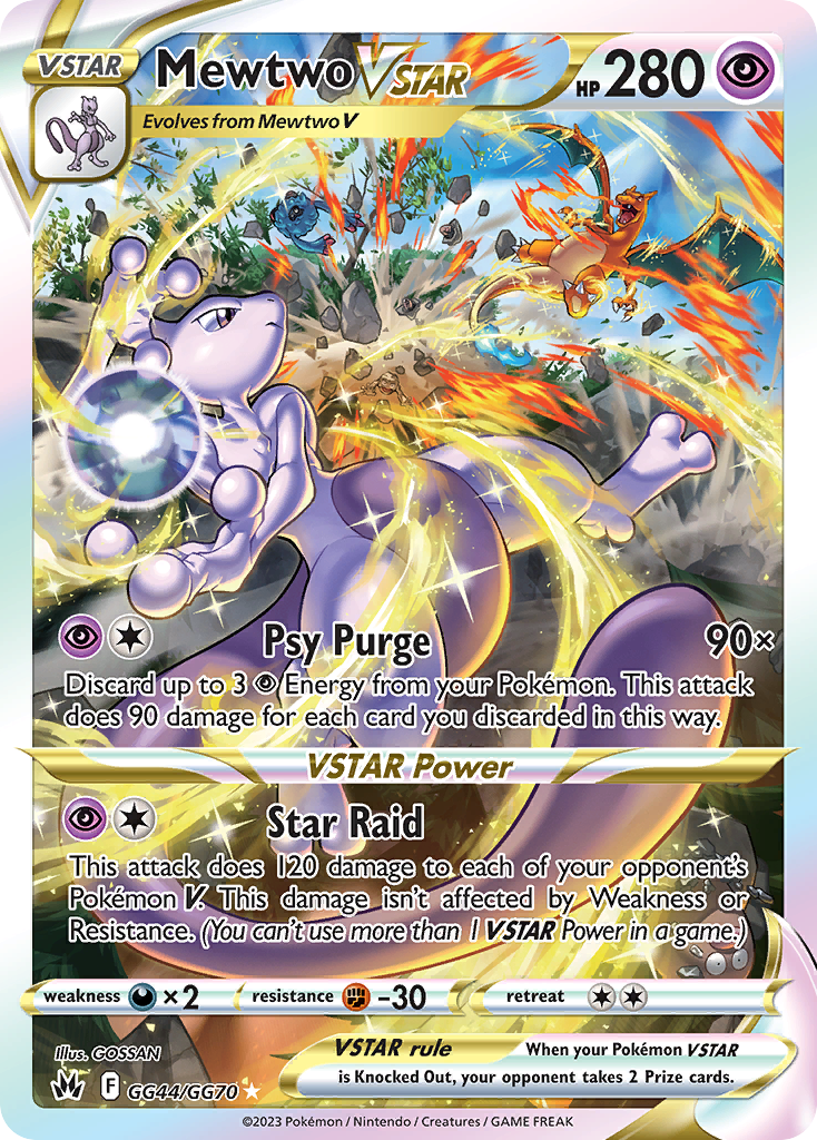 Mewtwo VSTAR GG44/GG70 VSTAR Rare Crown Zenith Galarian Gallery Holo NM/M