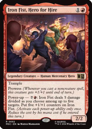Iron Fist, Hero for Hire 692 Foil Rare Commander: Marvel Super Heroes NM/M