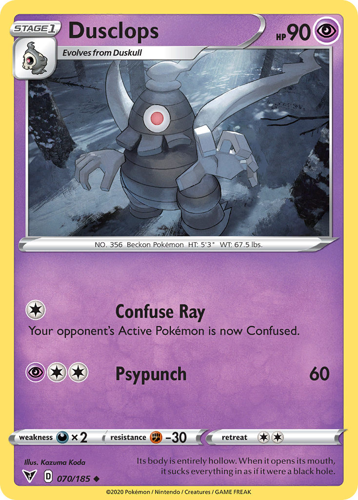 Dusclops 070/185 UnCommon Reverse Holo Reverse Holo Vivid Voltage NM/LP