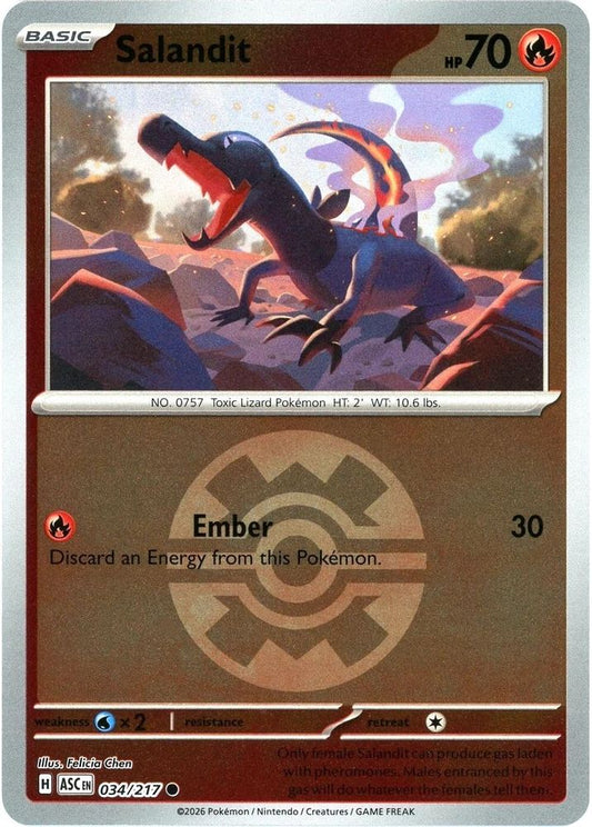 Salandit (Quick Ball) 034/217 Common Reverse Holo Ascended Heroes NM/M