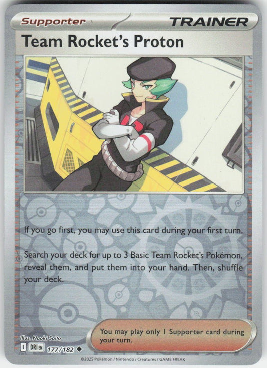 Team Rocket's Proton - Uncommon SV10: Destined Rivals 177/182 NM Rev Holo (Back)