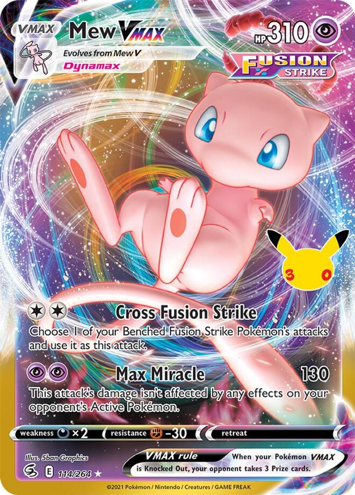 Mew VMAX 114/264 ME: 30th Celebration Classic Collection Holo NM/M