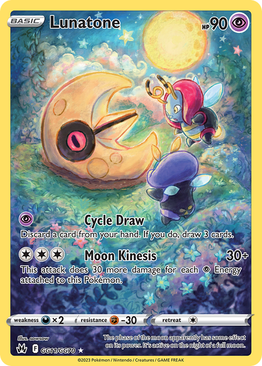 Lunatone GG11/GG70 Trainer Gallery Rare Crown Zenith Galarian Gallery Holo NM/M