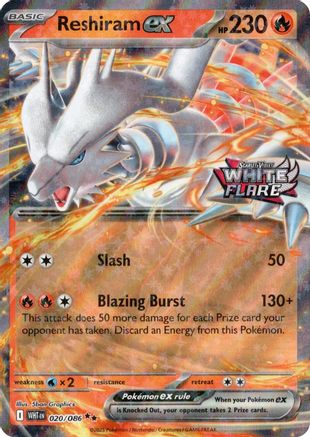 Reshiram ex (White Flare Stamped) 020/086 Miscellaneous Cards & Products Holo NM/M