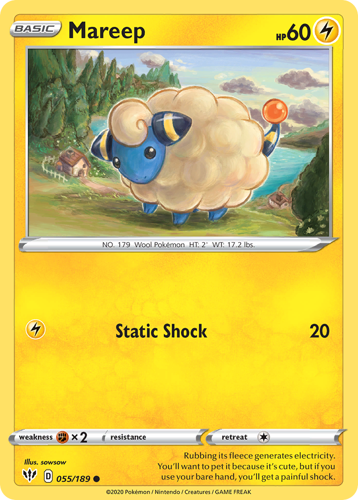 Mareep 055/189 Common Darkness Ablaze NM/LP