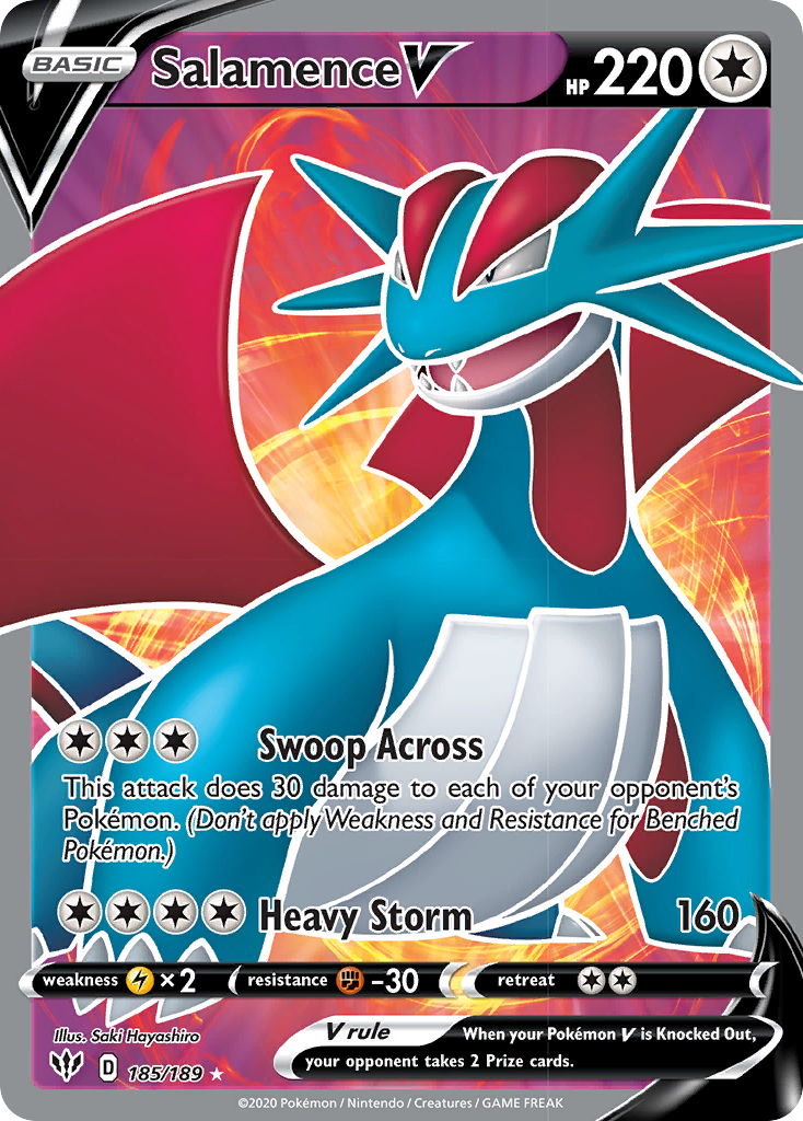 Salamence V 185/189 Ultra Rare Darkness Ablaze NM/M