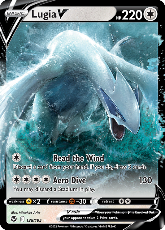 Lugia V 138/195 V Rare Silver Tempest Holo NM/M