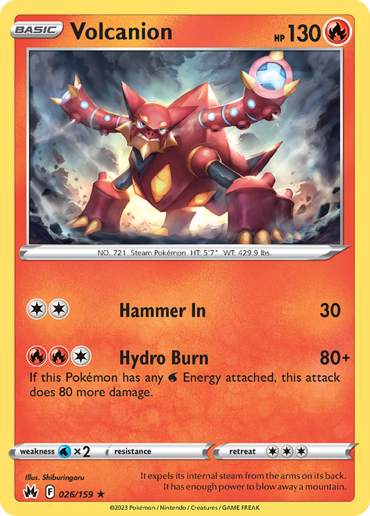 Volcanion 026/159 Rare Crown Zenith Holo NM/LP