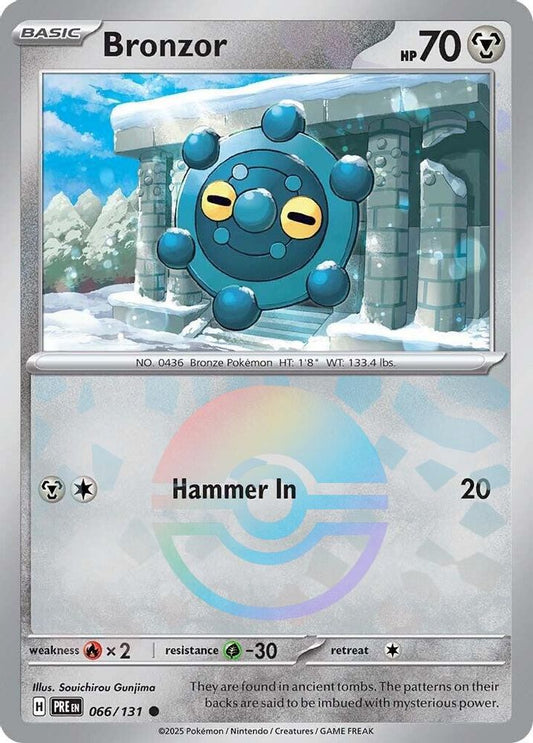 Bronzor (Poke Ball Pattern) 066/131 Common Prismatic Evolutions Holo NM/M