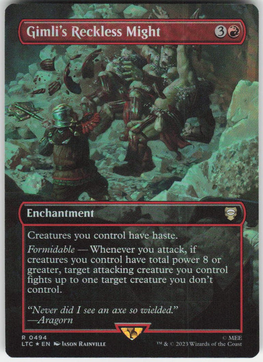 Gimli's Reckless Might (Borderless) R Commander: The Lord of the Rings: Tales of Middle-earth 494 NM