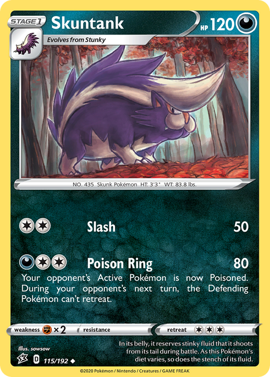 Skuntank 115/192 Uncommon Reverse Holo Rebel Clash NM/LP