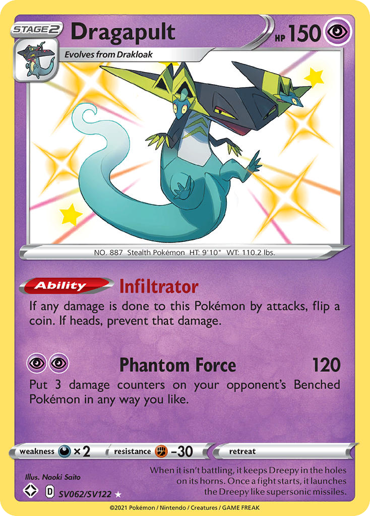 Dragapult SV062/SV122 Shiny Rare Shining Fates Shiny Vault NM/M