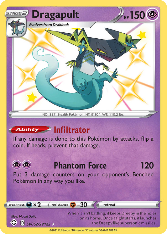 Dragapult SV062/SV122 Shiny Rare Shining Fates Shiny Vault NM/M